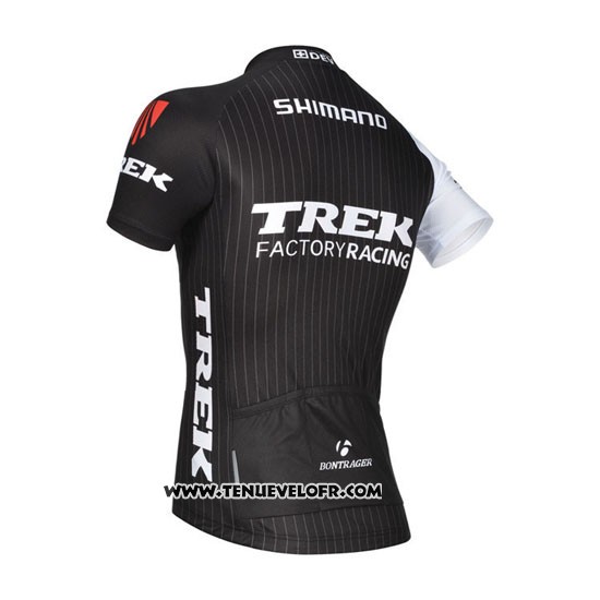 2014 Maillot Ciclismo Trek Factory Racing Noir et Blanc Manches Courtes et Cuissard